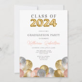 Blush Pink Gold Graduation Party Kaart (Voorkant)