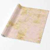 Blush Pink Gold Grunge Cadeaupapier (Uitgerold)
