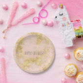 Blush Pink Gold Grunge Papieren Bordje (Feest)