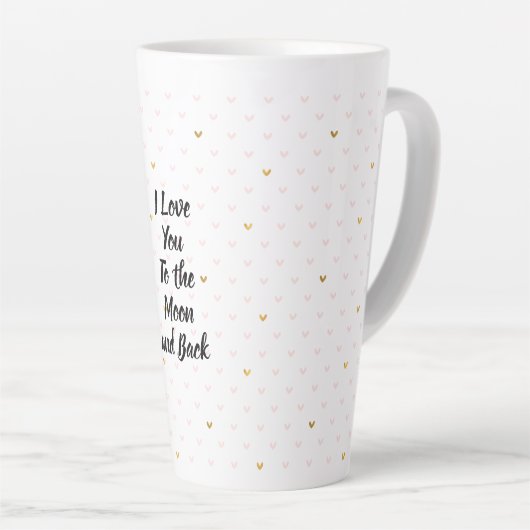 Blush Pink Gold Hearts Latte Mok (Rechterhoek)