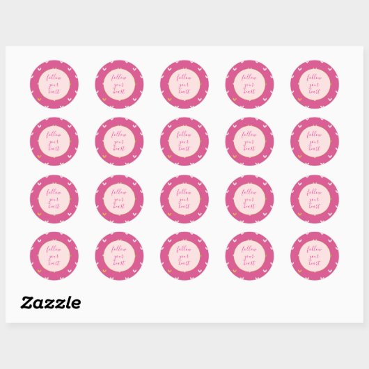 Blush & Pink Gold Hearts Ronde Sticker (Vel)