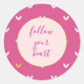Blush & Pink Gold Hearts Ronde Sticker (Voorkant)