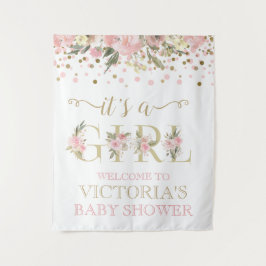 Blush Pink Gold Het Een Meisje Baby shower Banner Wandkleed