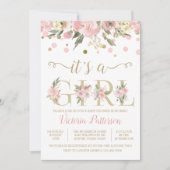 Blush Pink Gold Het Een Meisje Baby shower Kaart (Voorkant)