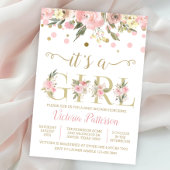 Blush Pink Gold Het Een Meisje Baby shower Kaart