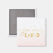 Blush Pink Gold Je bent Geliefd Harten Ombre Magneet (Voorkant / Achterkant)
