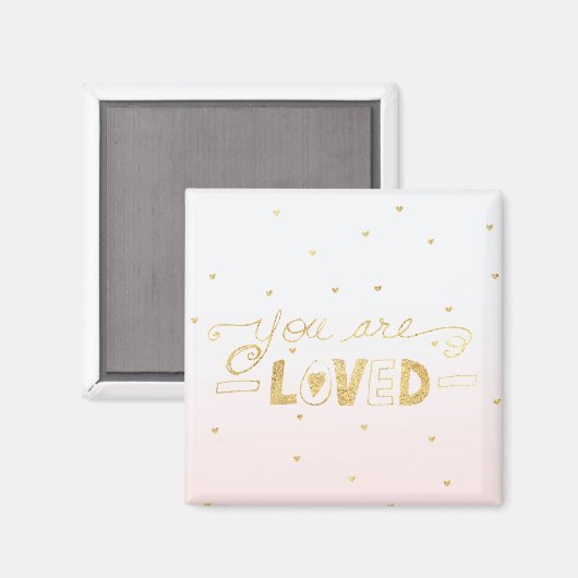 Blush Pink Gold Je bent Geliefd Harten Ombre Magneet