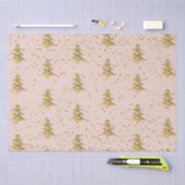 Blush Pink Gold kerstboomstripes Sparkle Tissuepapier (Craft)