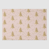 Blush Pink Gold kerstboomstripes Sparkle Tissuepapier (Voorkant)