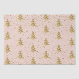 Blush Pink Gold kerstboomstripes Sparkle Tissuepapier