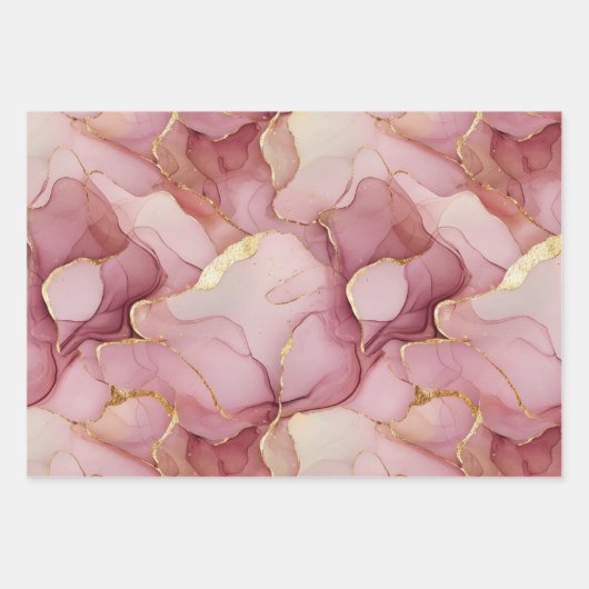 Blush Pink Gold laat Abstract Vrijgezellenfeest ac Inpakpapier Vel (Voorkant 2)