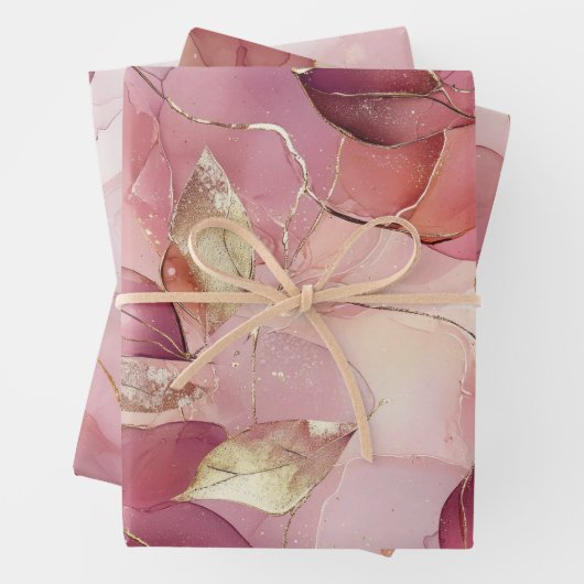 Blush Pink Gold laat Abstract Vrijgezellenfeest ac Inpakpapier Vel (In situ)