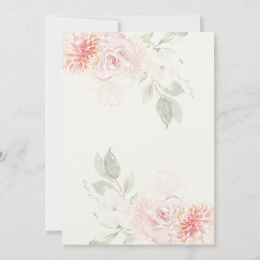 Blush Pink & Gold Lace Girl Baby Shower Kaart (Achterkant)