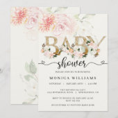 Blush Pink & Gold Lace Girl Baby Shower Kaart (Voorkant / Achterkant)