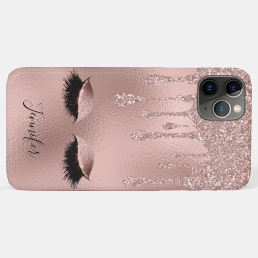 Blush Pink Gold Lashes Luxury Shimmer Case-Mate iPhone Case (Achterkant (horizontaal))