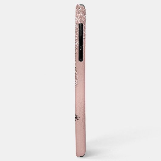 Blush Pink Gold Lashes Luxury Shimmer Case-Mate iPhone Case (Achterkant/links)