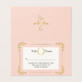 Blush Pink Gold Laurel Leaf Krans Place Card Kaart (Buitenkant ongevouwen)