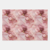 Blush Pink Gold Leaves Floral Vrijgezellenfeest Inpakpapier Vel (Voorkant)