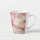 Blush Pink Gold Leaves Monogram Latte Mok (Rechts)