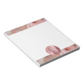 Blush Pink Gold Leaves Monogram Notitieblok (Schuin)