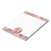 Blush Pink Gold Leaves Monogram Notitieblok (Linkerzijde)