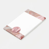 Blush Pink Gold Leaves Monogram Post-it® Notes (Schuin)