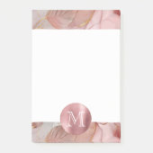 Blush Pink Gold Leaves Monogram Post-it® Notes (Voorkant)