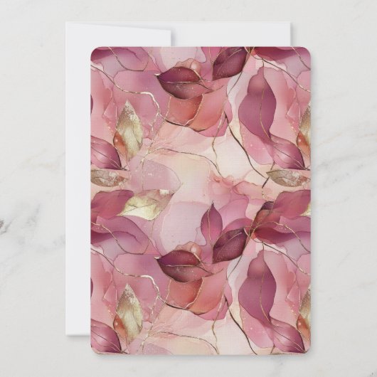 Blush Pink Gold Leaves Vrijgezellenfeest Kaart (Achterkant)