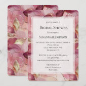 Blush Pink Gold Leaves Vrijgezellenfeest Kaart (Voorkant / Achterkant)