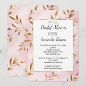 Blush Pink Gold Leaves Vrijgezellenfeest Kaart (Voorkant / Achterkant)