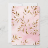 Blush Pink Gold Leaves Vrijgezellenfeest Kaart (Achterkant)