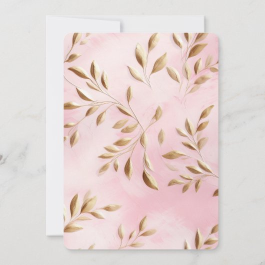 Blush Pink Gold Leaves Vrijgezellenfeest Kaart (Achterkant)