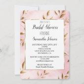 Blush Pink Gold Leaves Vrijgezellenfeest Kaart (Voorkant)