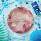 Blush Pink Gold Leaves Vrijgezellenfeest Papieren Bordje (Feest)