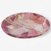 Blush Pink Gold Leaves Vrijgezellenfeest Papieren Bordje (Gekanteld)