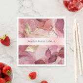 Blush Pink Gold Leaves Vrijgezellenfeest Servet (Insitu)