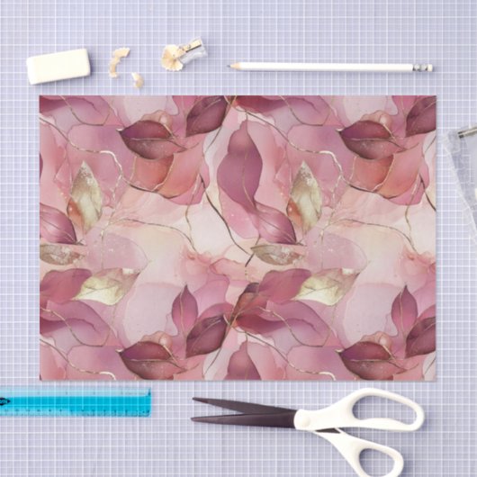 Blush Pink Gold Leaves Vrijgezellenfeest Tissuepapier (Craft)