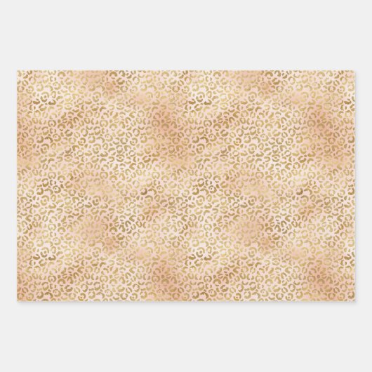 Blush Pink Gold Leopard Print Inpakpapier Vel (Voorkant 3)