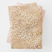 Blush Pink Gold Leopard Print Inpakpapier Vel (In situ)