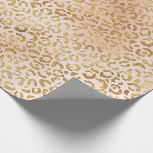 Blush Pink Gold-leopard-printer    Cadeaupapier (Hoek)
