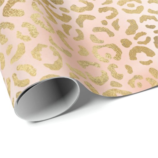 Blush Pink Gold-leopard-printer    Cadeaupapier (Rol Hoek)