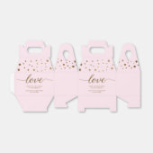 Blush Pink Gold Love Script gepersonaliseerde brui Bedankdoosjes (Uitgevouwen)