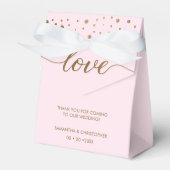 Blush Pink Gold Love Script Personalized Weddensch Bedankdoosjes (Voorkant Zijde)