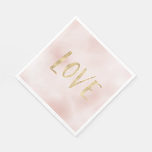 Blush Pink Gold Love Servet (Hoek)