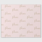 Blush Pink Gold Luxe Glitter Vrede Cadeaupapier (Vlak)