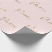 Blush Pink Gold Luxe Glitter Vrede Cadeaupapier (Hoek)