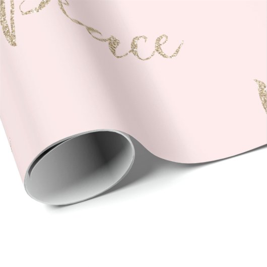 Blush Pink Gold Luxe Glitter Vrede Cadeaupapier (Rol Hoek)