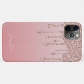 Blush Pink Gold Luxury Shimmer Case-Mate iPhone Case (Achterkant (horizontaal))