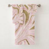 Blush Pink Gold Marble #1 Bad Handdoek (Insitu)