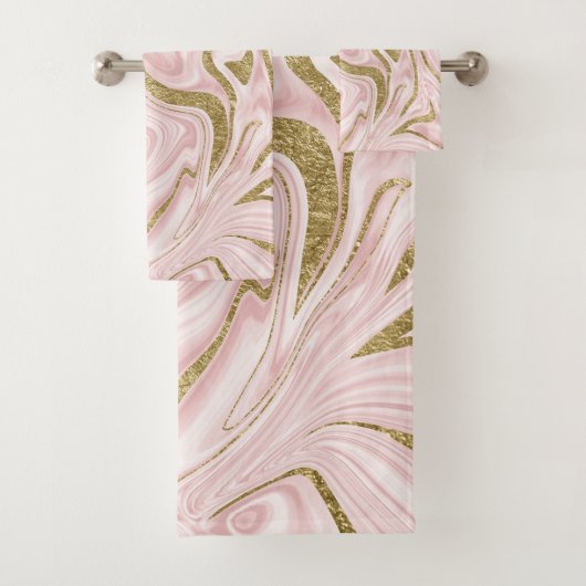 Blush Pink Gold Marble #1 Bad Handdoek (Insitu)